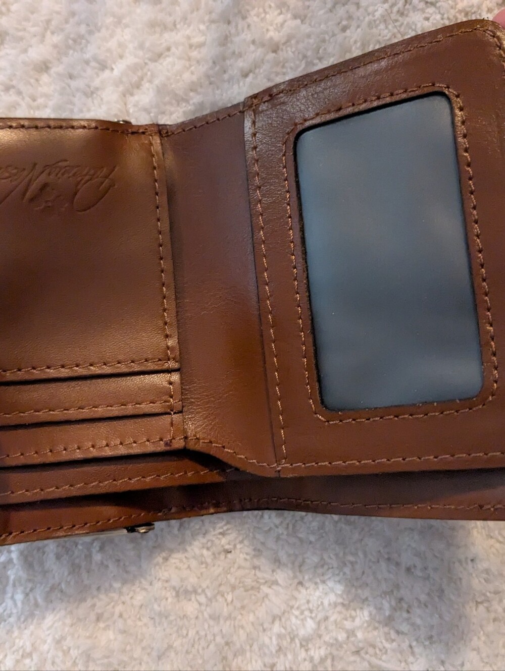 Patricia Nash Brown Leather Snap Wallet with Embossed Floral Accent - Picture 4 of 6